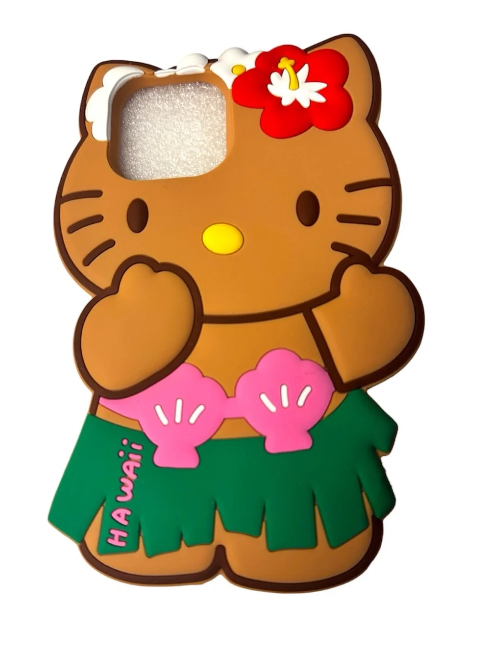 Sanrio 3 Pc Hello Kitty Bundle 13 Pro Max Hula Case AirTag Keychain Makeup Brush